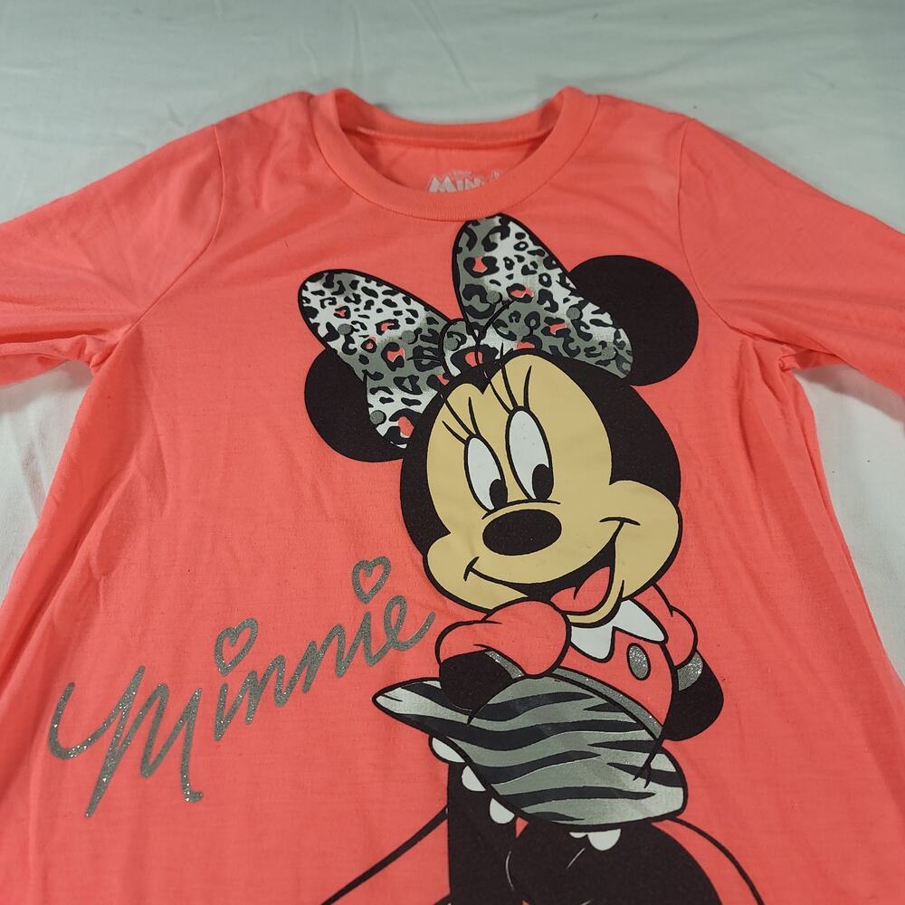 Disney Minnie Mouse Casual Short Sleeve T-Shirt Youth Girls Size 6X Pink